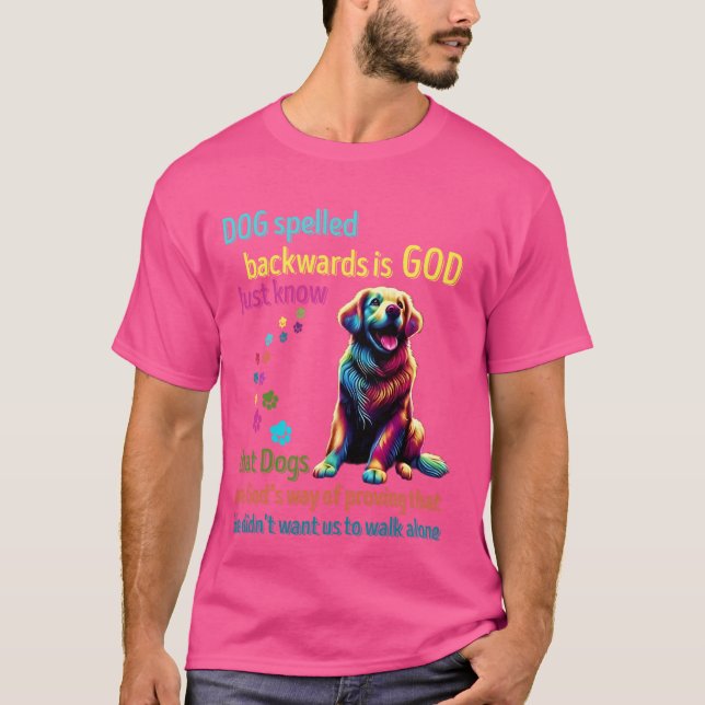 Hund rückgeschrieben ist Gott Hund länger T-Shirt (Vorderseite)