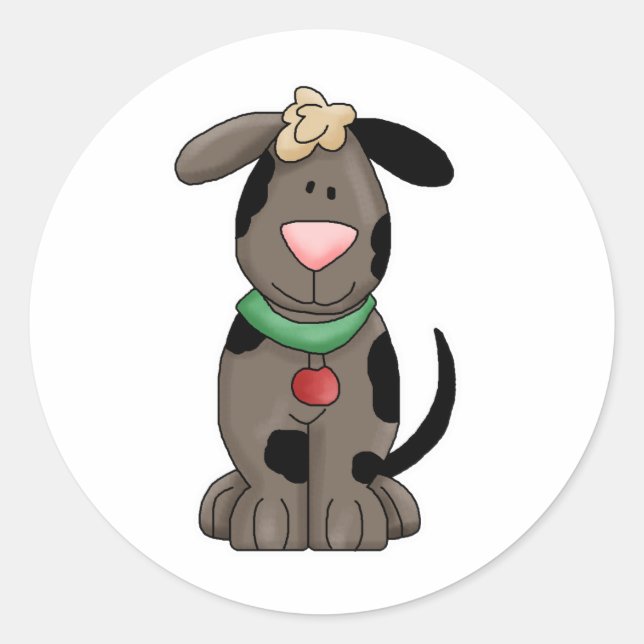 Hund Runder Aufkleber (Vorderseite)
