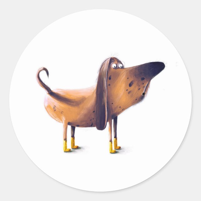 Hund Runder Aufkleber (Vorderseite)
