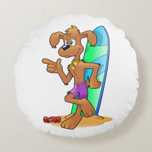 HUND RUNDES KISSEN (Vorderseite)