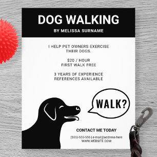 Hund sagt Gehen? - Schwarz-Weiß-Hundeführer Flyer