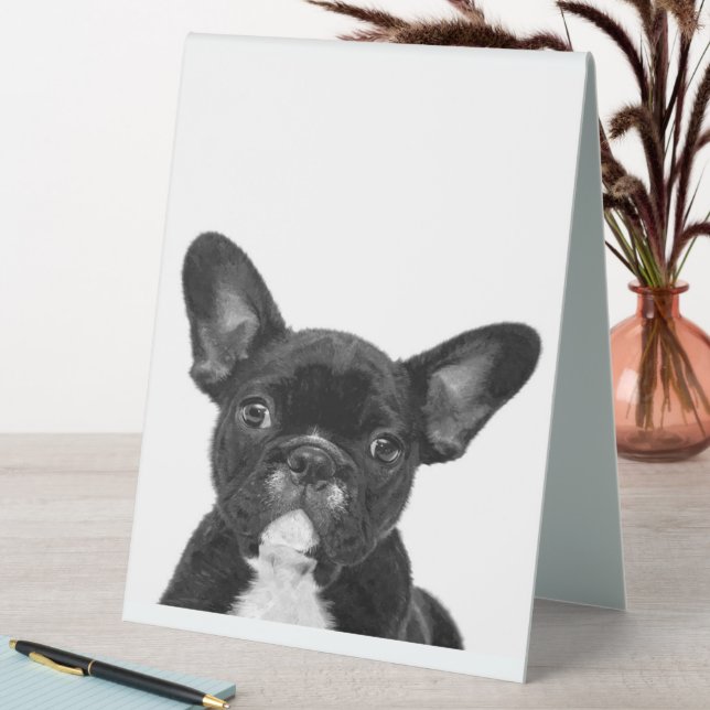 Hund| Schwarzer Französischer Bulldogge Tischaufsteller (In Situ (Tisch))