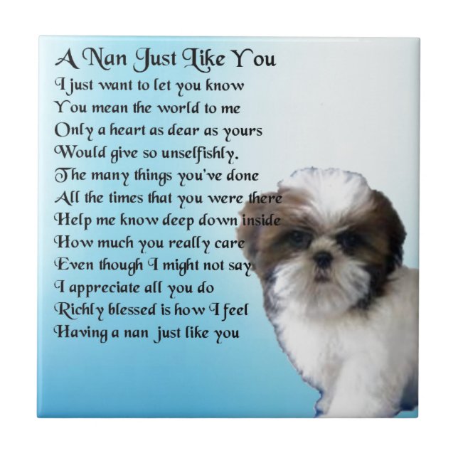 Hund Shih Tzu - Nan-Gedicht Fliese (Vorderseite)