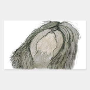 Hund Shih Tzu, tony fernandes Rechteckiger Aufkleber