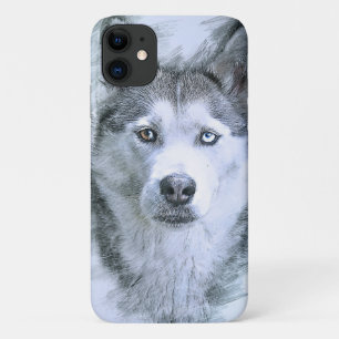 Hund Siberian Husky Zeichnung Schlittenhund  Case-Mate iPhone Hülle