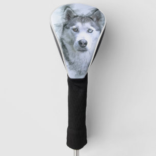 Hund Siberian Husky Zeichnung Schlittenhund OtterB Golf Headcover