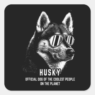 Hund | Sibirischer Husky - Offizieller Hund vom Co Quadratischer Aufkleber