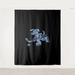 Hund Silhouette Golden Retriever Labrador Hockey Wandteppich