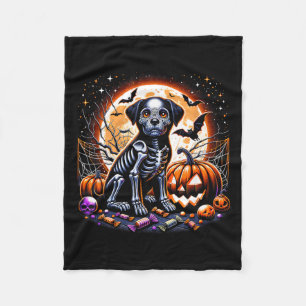 Hund-Skelett Halloween Fleecedecke