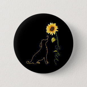 Hund Sonnenblume Süße Hund Tees Sonnenschein Hund Button
