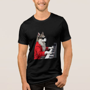 Hund spielt Klavier-T - Shirt