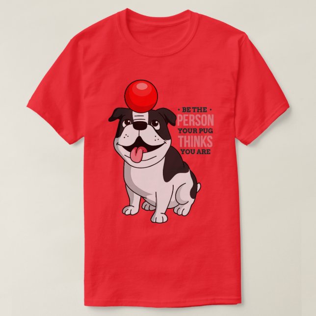 Hund spielt mit einem roten Ball T-Shirt (Design vorne)