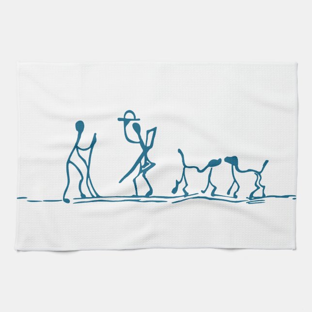 Hund Strichmännchen Küchentücher (Horizontal)