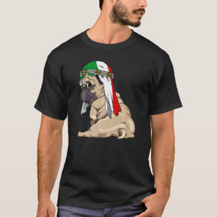 Hund Süßer Mops Retro Italien Flagge Stolz T-Shirt