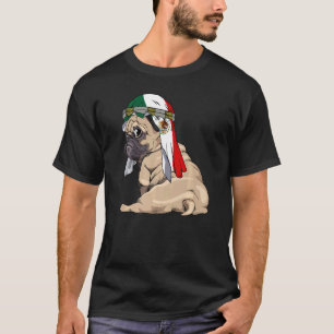 Hund Süßer Mops Retro Mexiko Flagge Stolz T-Shirt