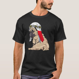 Hund Süßer Mops Retro Polen-Flagge Stolz T-Shirt