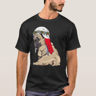 Hund Süßer Mops Retro Polen Flagge Stolz T-Shirt