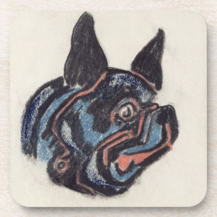 Hund T35228 (Pastell auf Papier) Getränkeuntersetzer