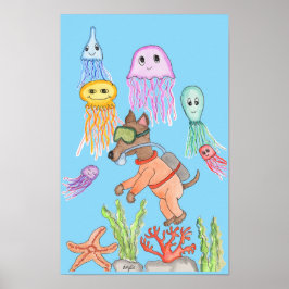 Hund Tiefseetaucher Poster