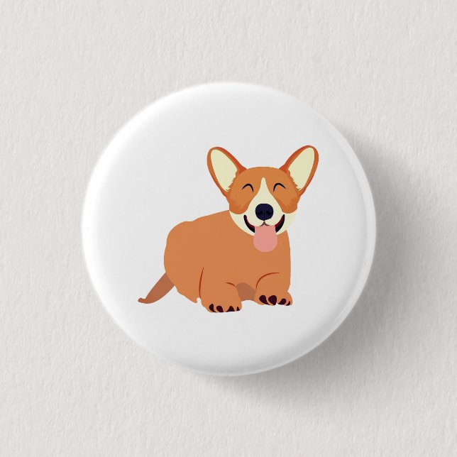 Hund, Tier, Kunst Button (Vorderseite)
