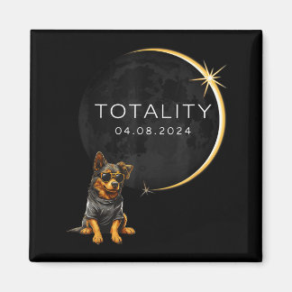 Hund Totale Sonnenfinsternis 2024 Totalität Lustig Magnet