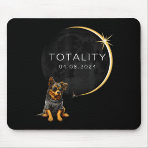 Hund Totale Sonnenfinsternis 2024 Totalität Lustig Mousepad
