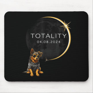 Hund Totale Sonnenfinsternis 2024 Totalität Lustig Mousepad