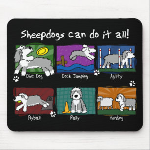 Hund trägt alten englischen Schäferhund zur Scha Mousepad