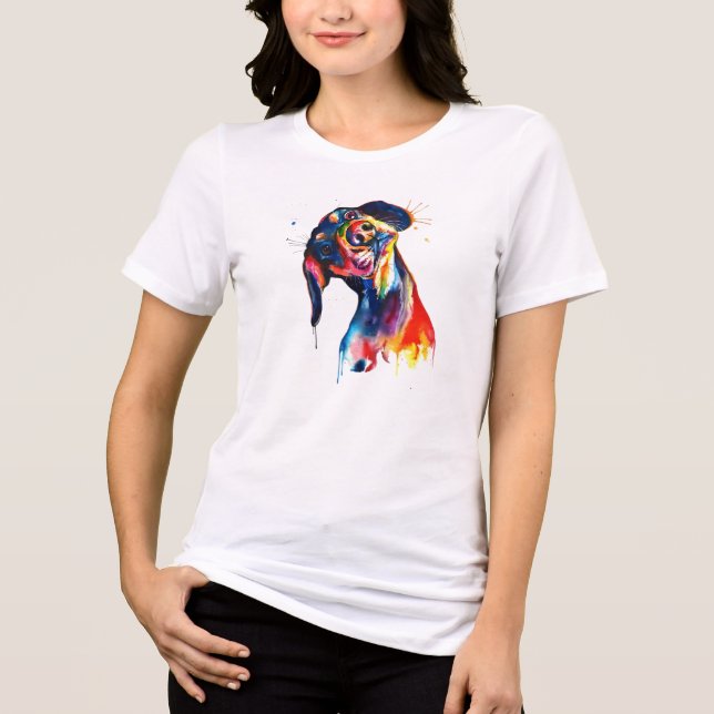 Hund Tri-Blend Shirt (Vorderseite)