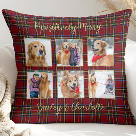 Hund über 6 Foto Personalisiert Karierte Weihnacht Kissen