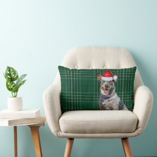 Hund über Weihnachten Rind Hunde Urlaub Kariert Lendenkissen