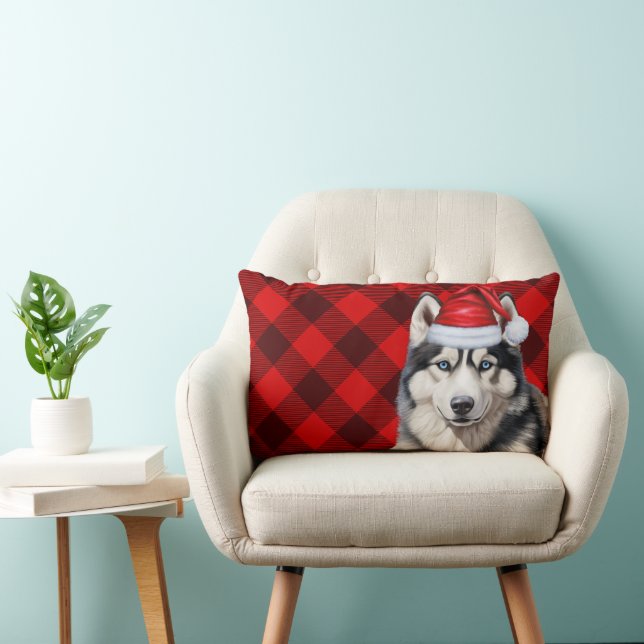 Hund über Weihnachten Sibirien Husky Holiday Karie Lendenkissen (Stuhl )