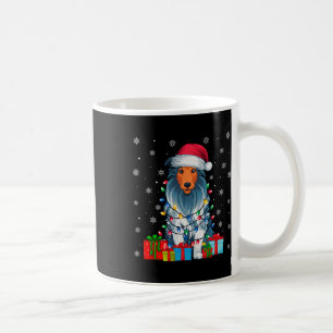 Hund Ugly Xmas Lights Weihnachtsmannmütze Barted C Kaffeetasse
