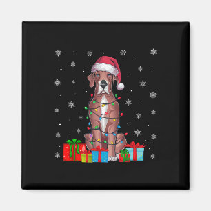 Hund Ugly Xmas Lights Weihnachtsmannmütze Great Da Magnet