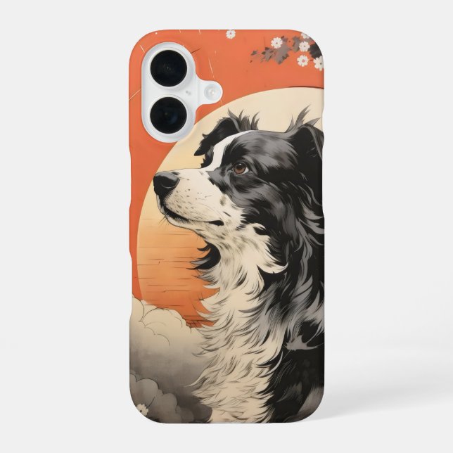 Hund Ukiyo-e iPhone 16 Hülle (Rückseite)