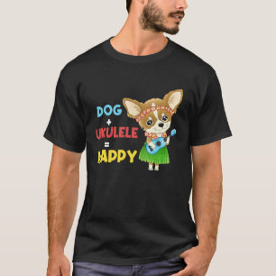 Hund + Ukulele Happy Musician Ukulele Player T-Shirt
