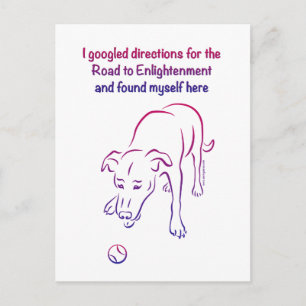 Hund und Ball - Erleuchtung Postkarte