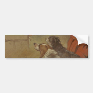 Hund und Bartollie (zwei Hunde) (Tiere) Autoaufkleber