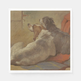 Hund und Bartollie (zwei Hunde) (Tiere) Serviette