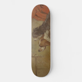 Hund und Bartollie (zwei Hunde) (Tiere) Skateboard