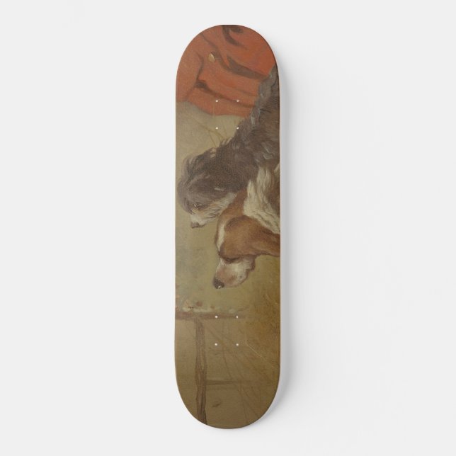 Hund und Bartollie (zwei Hunde) (Tiere) Skateboard (Vorderseite)