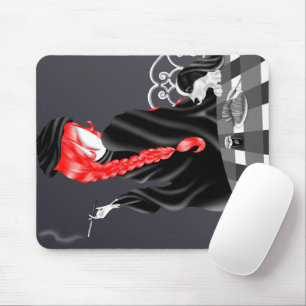 Hund und Dame im französischen Café Mousepad