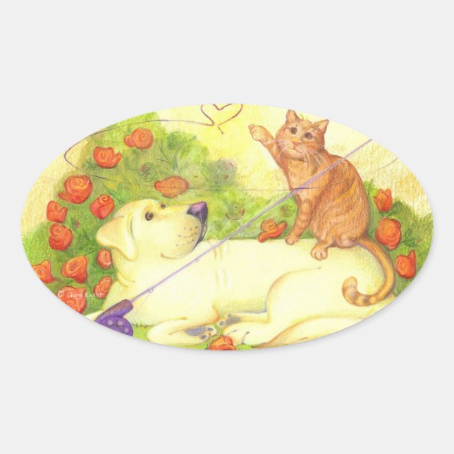 Hund und Katze / Aufkleber (Vorderseite)