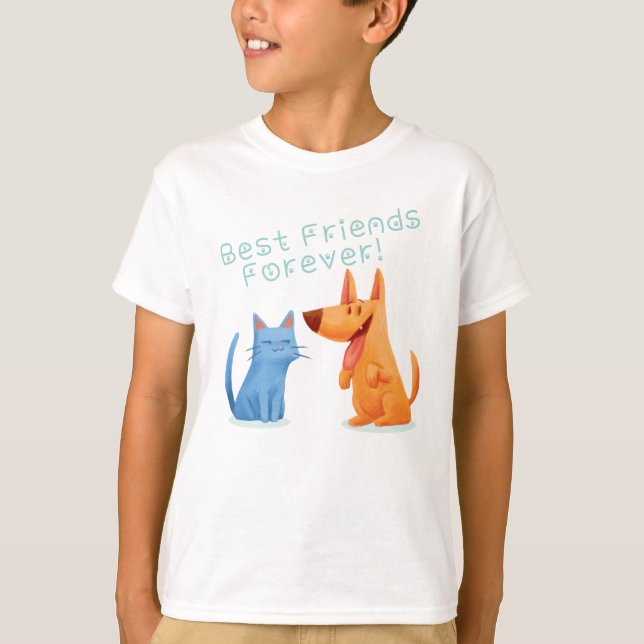 Hund und Katze Bester Freund T-Shirt (Vorderseite)