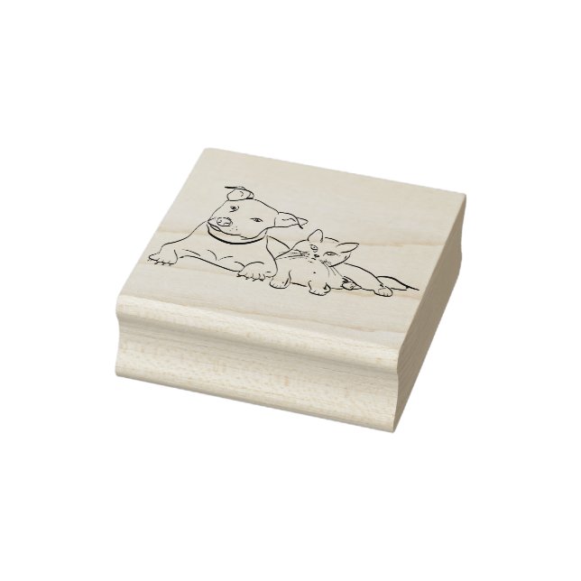 Hund und Katze Gummistempel (Stempel)