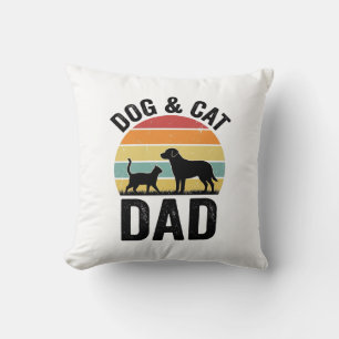 Hund und Katze Papa Vintage Haustierliebhaber-Shir Kissen