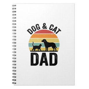 Hund und Katze Papa Vintage Haustierliebhaber-Shir Notizblock