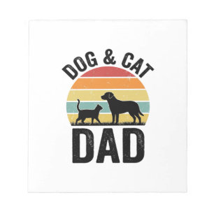 Hund und Katze Papa Vintage Haustierliebhaber-Shir Notizblock