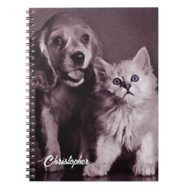 Hund und Katze, Personalisiert nachsehen Notizblock