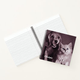 Hund und Katze, Personalisiert nachsehen Notizbuch